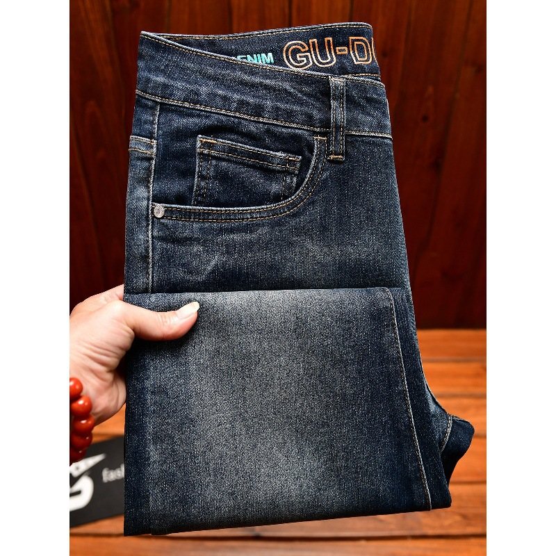 Jeans bleus haut de gamme pour hommes